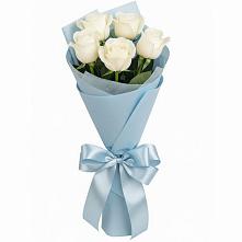 Букет 5 Белых роз Проуд в Ахметовскую