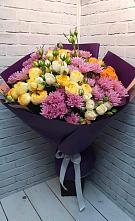 Букет цветов из:  Хризантемы и Розы в Ахметовскую