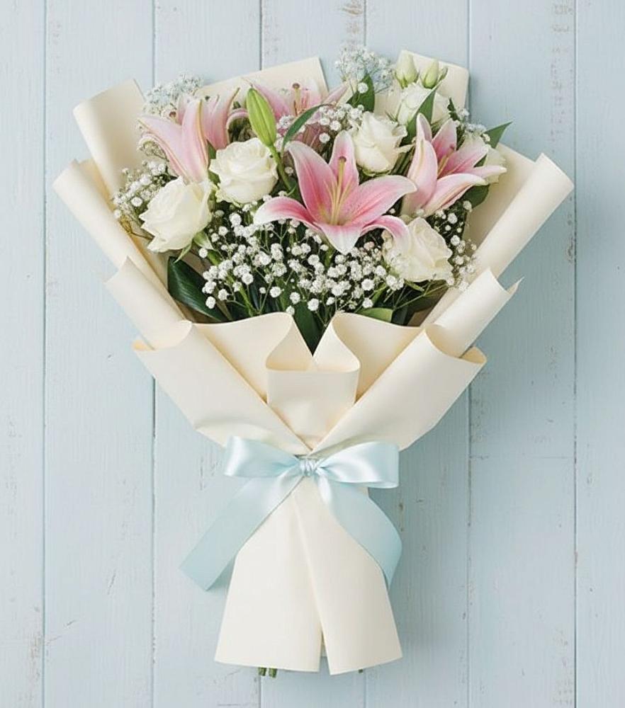 Букет цветов из: Лилии в Ахметовскую