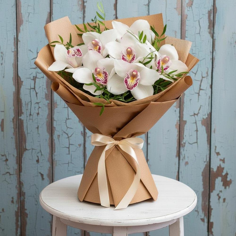 Букет цветов из: Орхидеи и Розы в Ахметовскую
