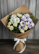 Букет цветов из:  Хризантемы и Розы в Ахметовскую