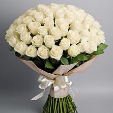 Букет 101 беля роза Белоснежка в Ахметовскую