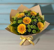 Букет цветов из:  Герберы и Хризантемы #REPLACE_PRED# Ахметовскую