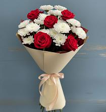 Букет цветов из:  Розы и Хризантемы в Ахметовскую