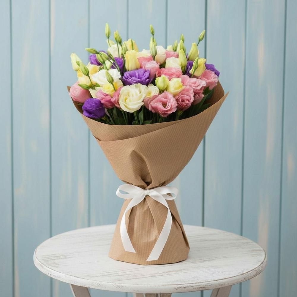 Букет цветов из: Лизиантусы в Ахметовскую