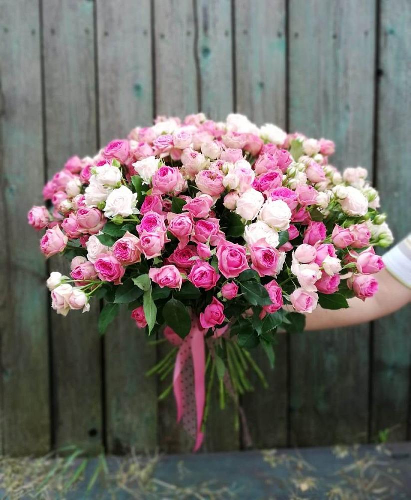 Букет Розовые кустовые розы Натали и Лав Лидия в Ахметовскую