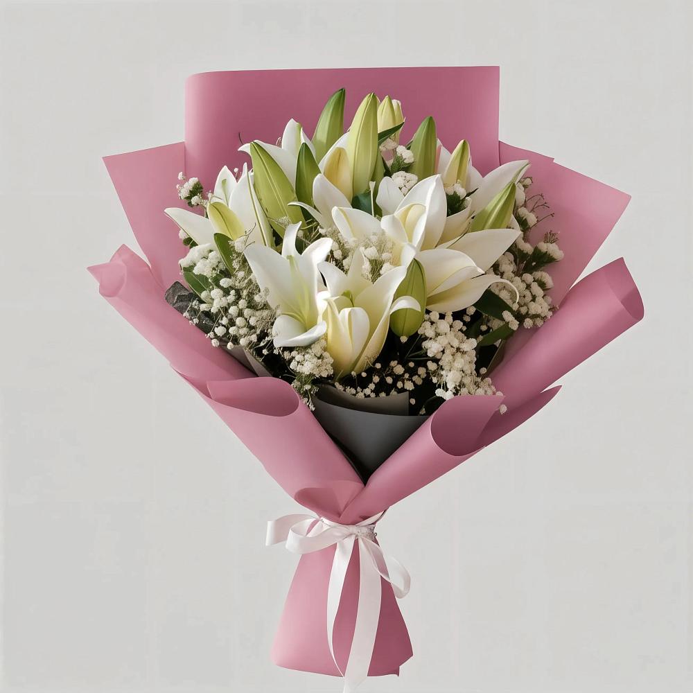 Букет цветов из: Лилии в Ахметовскую