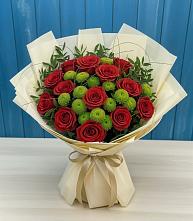Букет цветов из:  Розы и Хризантемы #REPLACE_PRED# Ахметовскую