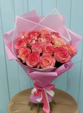 Букет 15 Розовых роз Равель в Ахметовскую