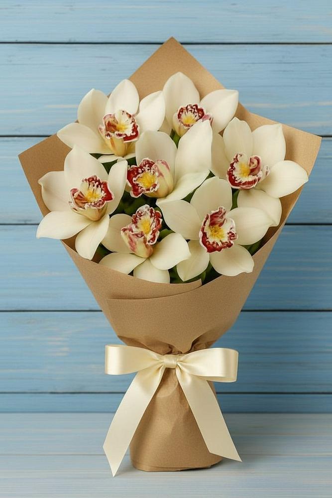 Букет цветов из: Орхидеи и Розы в Ахметовскую